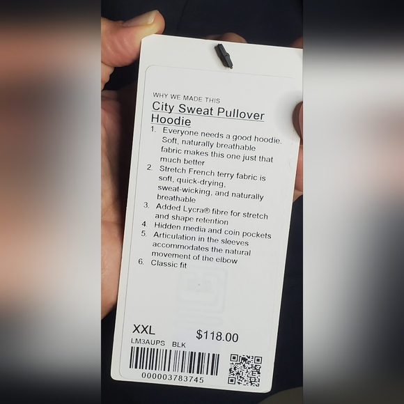 🔥HostPic🔥NWTLululemon SizeXXL-City Sweat Pullover Hoodie"Athletes First" Black - Picture 11 of 11